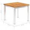 Mesa auxiliar jardín madera acacia acero inoxidable 45x45x38cm 5
