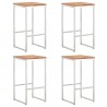 Taburetes de bar 4 uds madera maciza acacia y acero inoxidable 1