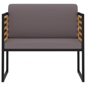 Cadeiras jardim + almofadões 2pcs acácia maciça cinzento-escuro H