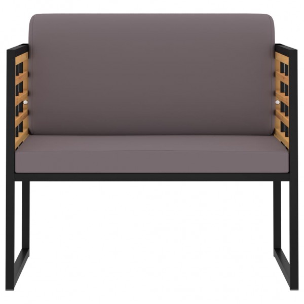 Cadeiras jardim + almofadões 2pcs acácia maciça cinzento-escuro M 2