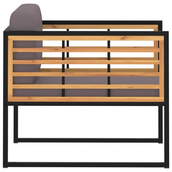 Cadeiras jardim + almofadões 2pcs acácia maciça cinzento-escuro M 3
