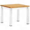 Mesa de apoio jardim 45x45x38 cm teca maciça/aço inoxidável 1