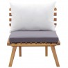 Silla de jardín con cojines madera maciza de acacia 2