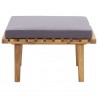 Reposapiés de jardín y cojín madera maciza acacia 60x60x29 cm 3