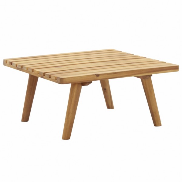 Reposapiés de jardín y cojín madera maciza acacia 60x60x29 cm M 4