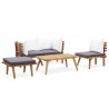 Conjunto lounge de jardim 5 pcs madeira de acácia maciça 2
