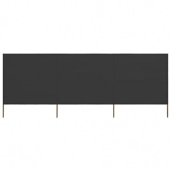 Paravientos de playa de 3 paneles tela gris antracita 400x80 cm D