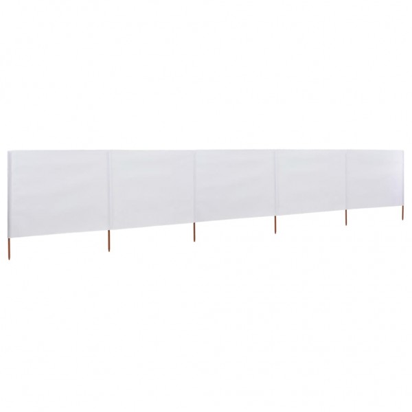 Para-vento com 5 painéis em tecido 600x120 cm cor areia branca M 2