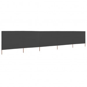 Paravientos de 5 paneles tela gris antracita 600x160cm H