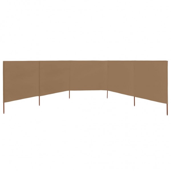 Para-vento c\ 5 painéis tecido 600x160 cm cinzento-acastanhado M 3