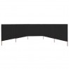 Para-vento com 5 painéis em tecido 600x160 cm preto 3