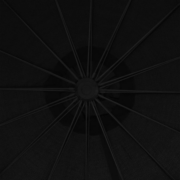 Sombrilla colgante con palo de aluminio negro 3 m M 2