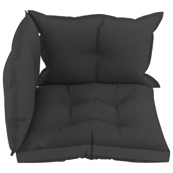 Almofadões para sofás de paletes 3 pcs tecido preto M 2