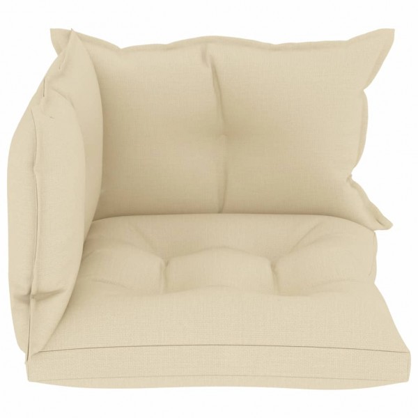 Cojines para sofá de palets 3 unidades tela crema M 2