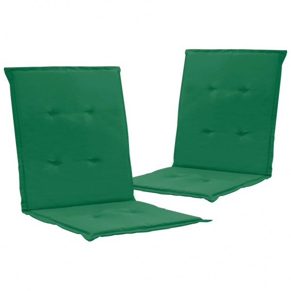 Cojín silla jardín respaldo bajo 2 uds tela Oxford verde D