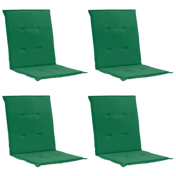 Cojín silla jardín respaldo bajo 4 uds tela Oxford verde D
