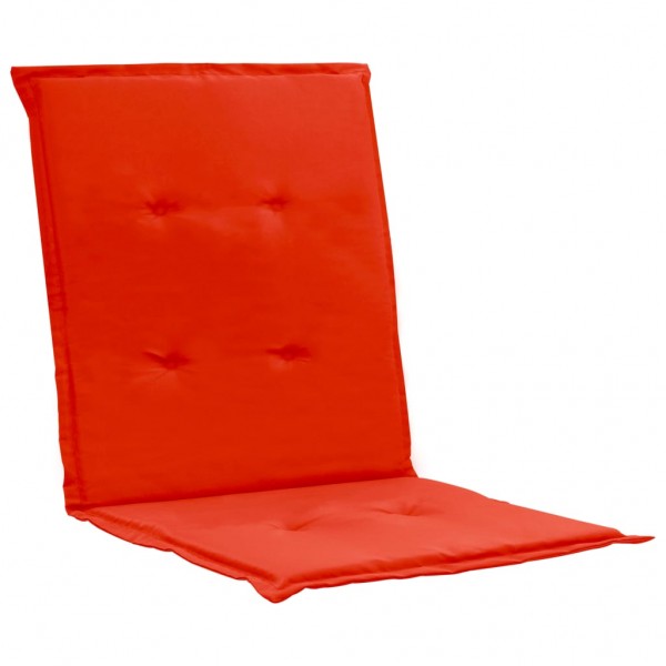 Cojín silla jardín respaldo bajo 2 uds tela Oxford rojo M 3