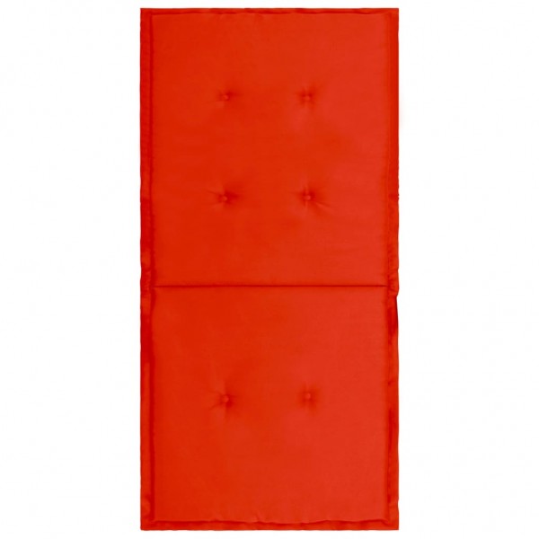 Cojín silla jardín respaldo bajo 4 uds tela Oxford rojo M 5
