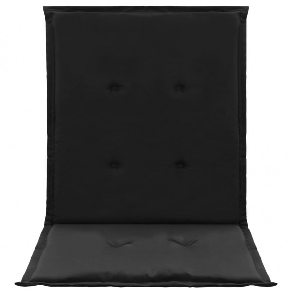 Cojín de silla de jardín respaldo bajo 2 uds tela Oxford negro M 4