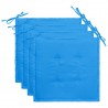 Cojines de silla de jardín 4 uds tela azul 40x40x3 cm 1