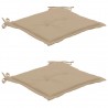 Cojines de silla de jardín 2 uds tela Oxford beige 50x50x3 cm 1