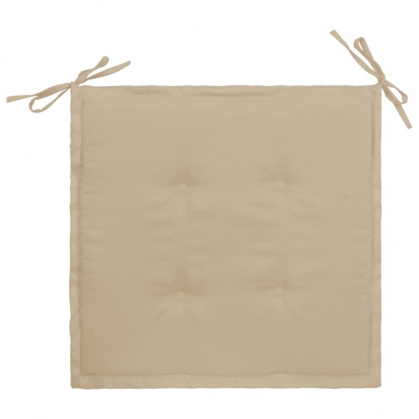 Cojines de silla de jardín 2 uds tela Oxford beige 50x50x3 cm M 4