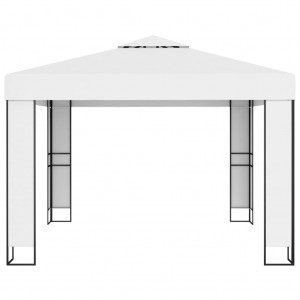 Gazebo com telhado duplo 3x3 m branco H