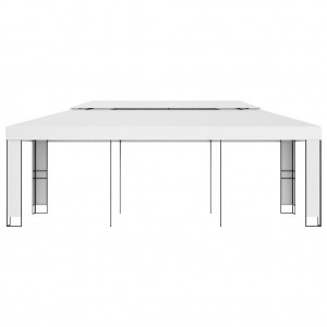 Gazebo com telhado duplo 3x6 m branco H