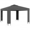 Gazebo com telhado duplo 3x3 m antracite 1
