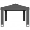 Gazebo com telhado duplo 3x3 m antracite 2