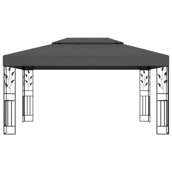 Gazebo com telhado duplo 3x4 m antracite M 2