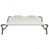 Espreguiçadeira de exterior em tecido creme 2