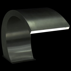 Fuente cascada de piscina con LEDs acero inoxidable 30x60x45 cm H