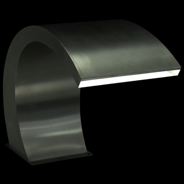 Fuente cascada de piscina con LEDs acero inoxidable 30x60x45 cm M 2