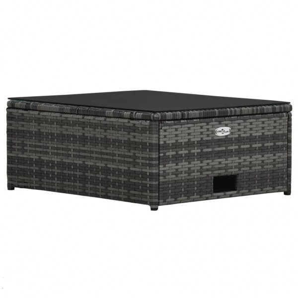 4 pcs conjunto lounge de jardim c/ almofadões vime PE cinzento M 5