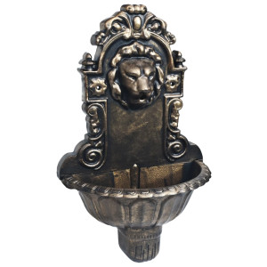 Fonte de parede com design cabeça de leão cor bronze H
