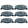 Suportes com rodas para plantas 6 pcs 38 cm plástico verde 1