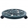 Soporte con ruedas para plantas 6 unidades plástico verde 38 cm 2