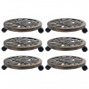 Suportes com rodas para plantas 6 pcs 38 cm plástico bronze 1