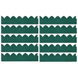 Bordes de jardín 10 unidades PP verde 65x15 cm H
