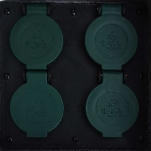 Unidade 4 tomadas jardim à prova água resina poliéster cinzento M 4