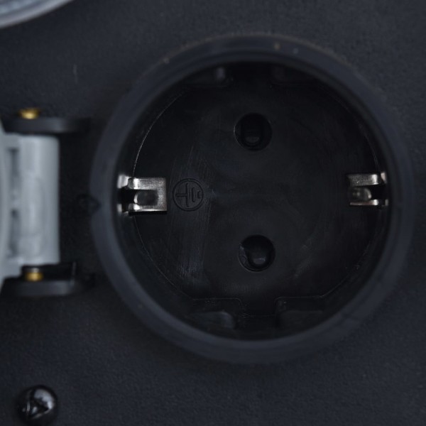 Enchufes de jardín 2 tomas con temporizador polirresina gris M 3