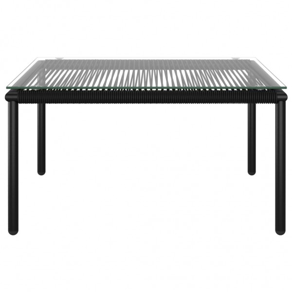 5 pcs conjunto lounge de jardim c/ almofadões PVC preto M 5