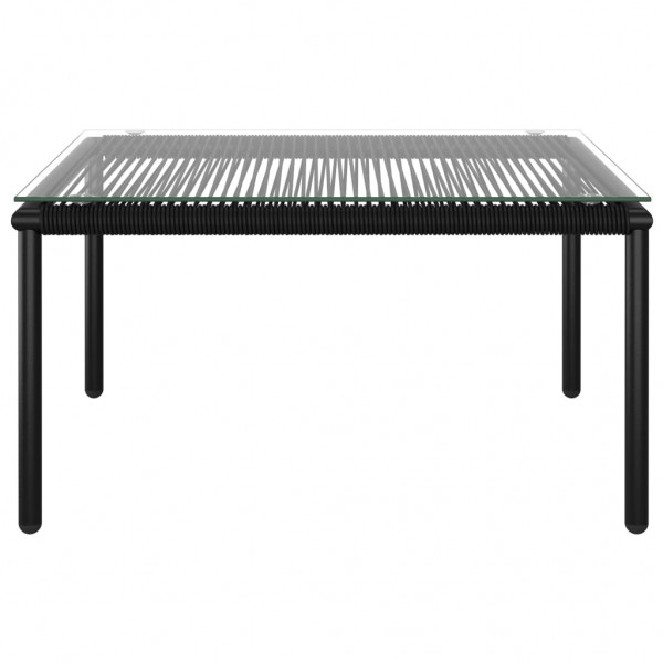 Juego de muebles de jardín 6 piezas con cojines PVC negro M 5