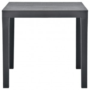 Mesa de jardín de plástico gris antracita 78x78x72 cm H