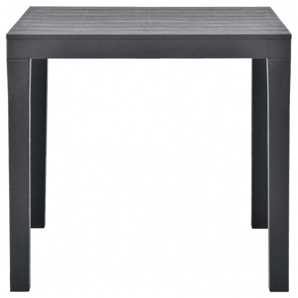 Mesa de jardín de plástico gris antracita 78x78x72 cm M 2