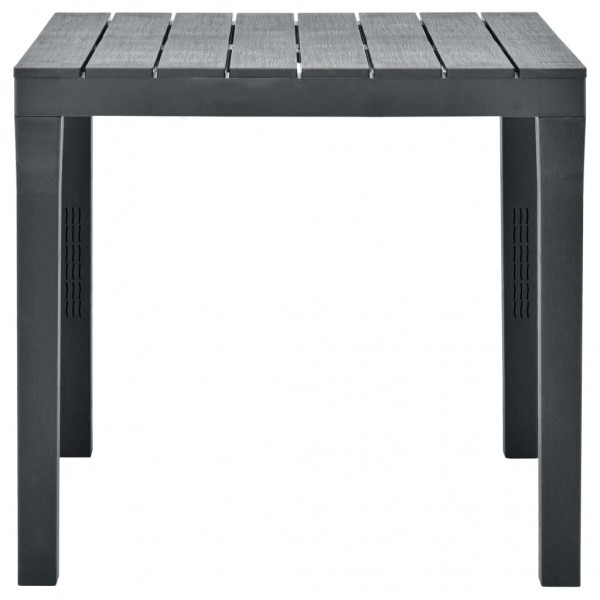 Mesa de jardín de plástico gris antracita 78x78x72 cm M 3