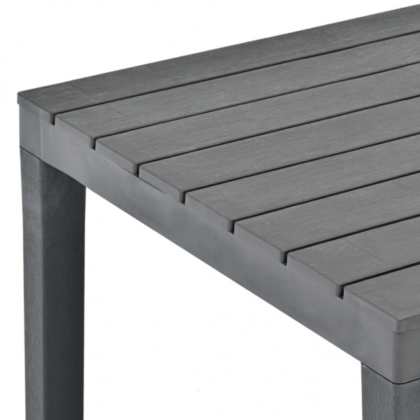 Mesa de jardín de plástico gris antracita 78x78x72 cm M 4
