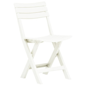 Cadeiras de jardim dobráveis 2 pcs plástico branco H