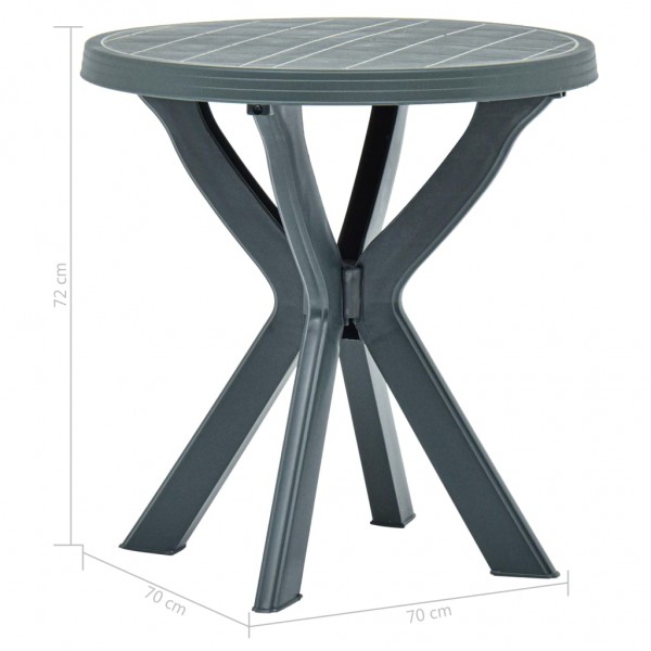 Mesa bistro verde plástico Ø70 cm M 5
